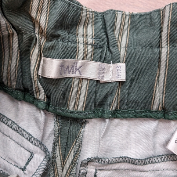 ❤️XS Green stripe high waisted pants - Picture 4 of 8